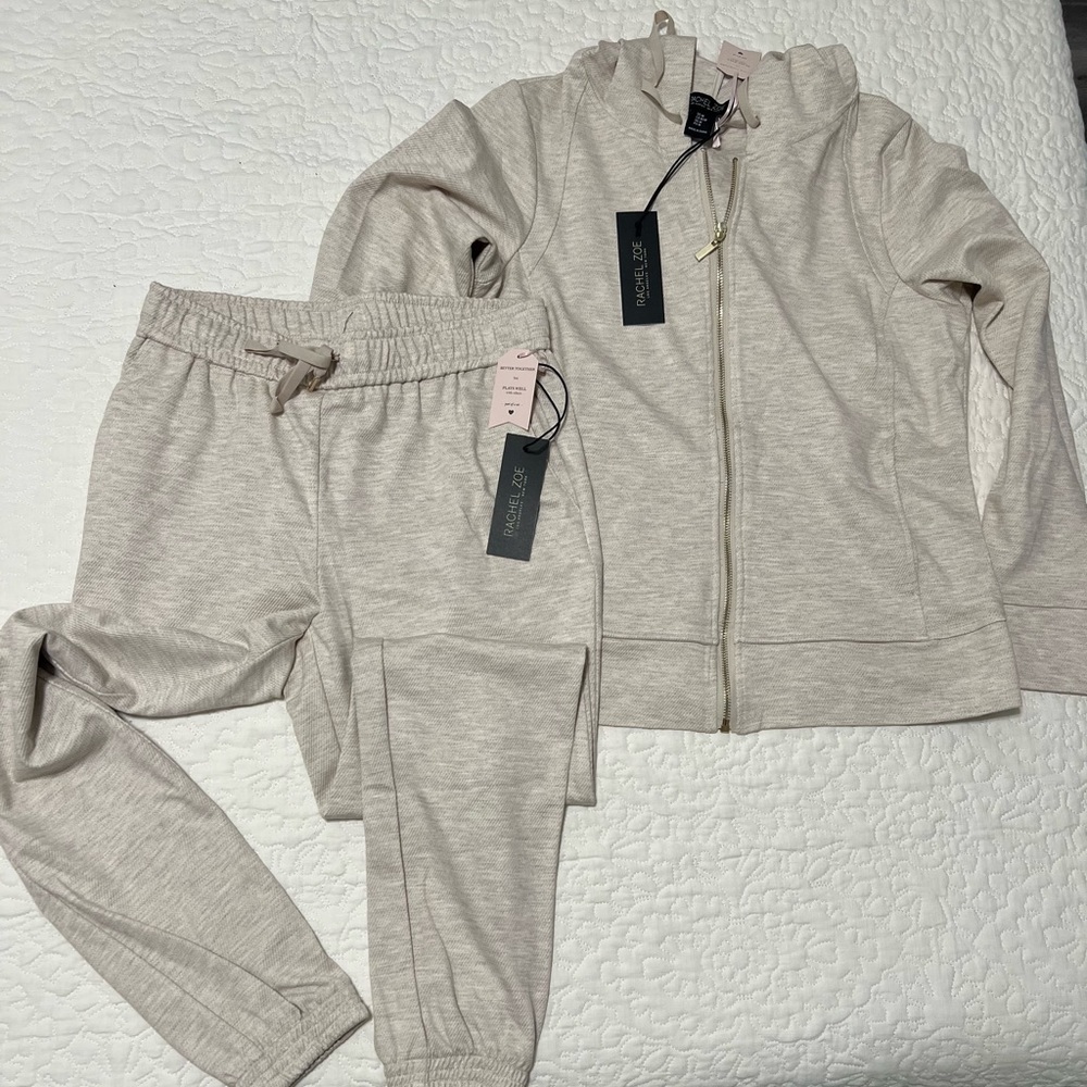 NWT Rachel Zoe knit zip hoodie and pants.